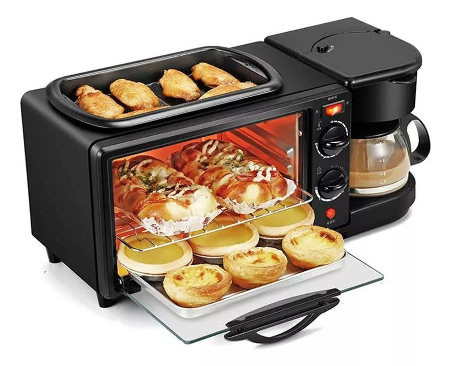 TRIMASTER PRO™- 3 EN 1 HORNO ELÉCTRICO, CAFETERA Y SARTÉN